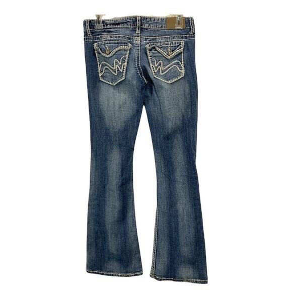 Rue 21 Premiere Jeans Size 3 / 4 Regular Womens Junior Boot Cut Distressed - Picture 1 of 9